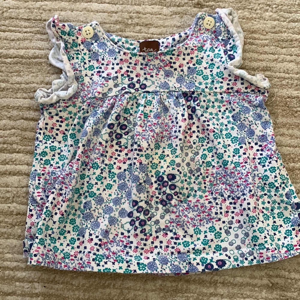 Tea collection ruffle sleeve shirt